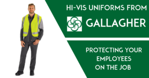 Err on the side of safety with high visibility uniforms from Gallagher. On- and off-site, safety uniforms alert drivers and passersby of your employees, protecting them on the job.