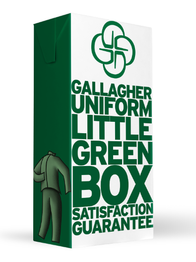 Little green box - gallagher uniform company guarantee