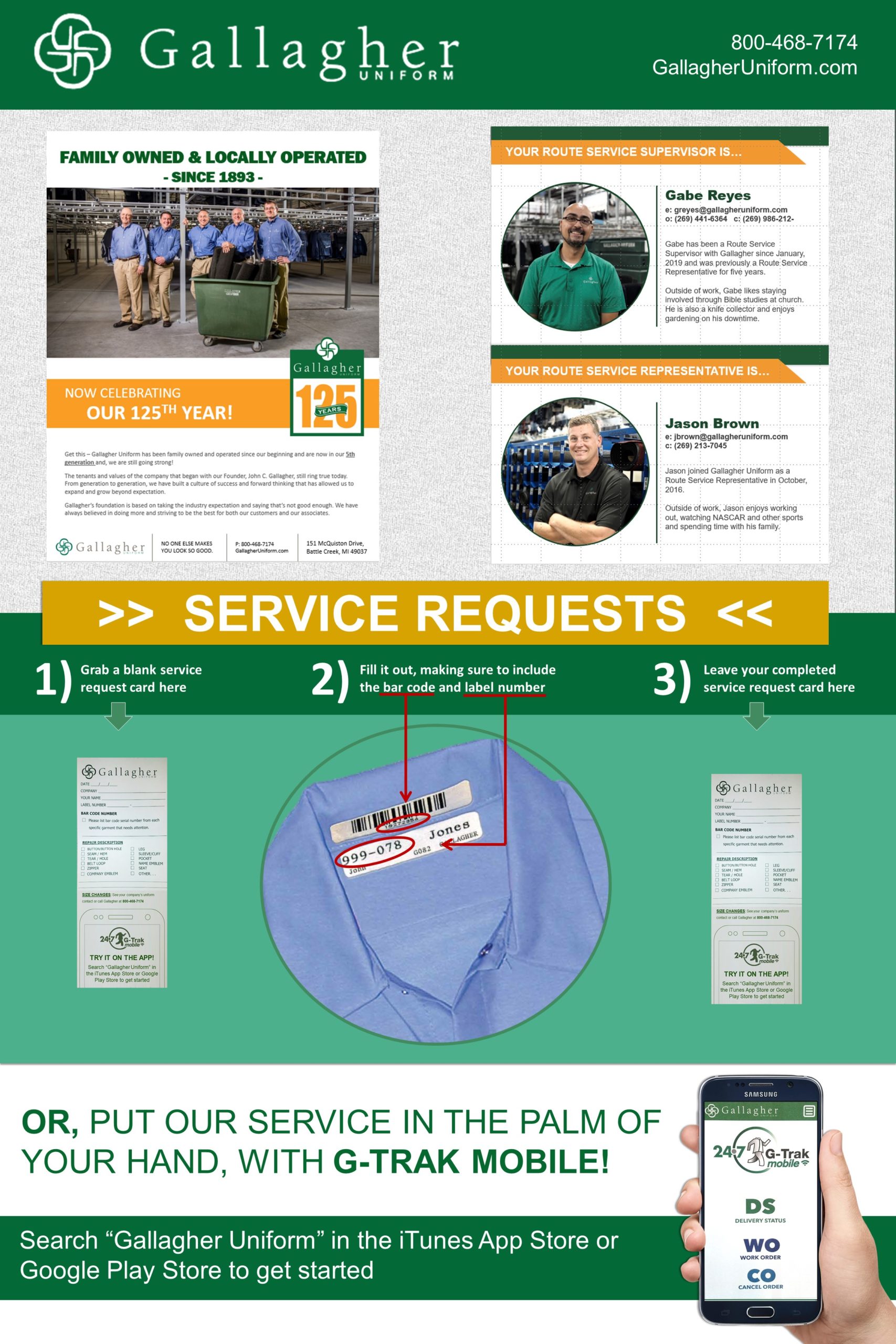 Gallagher Service Request Infographic Gallagher Service Request Infographic