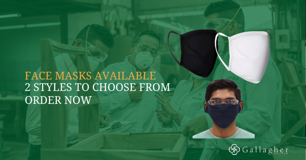 2 styles of face masks now available for sale - Gallagher Uniform blog image