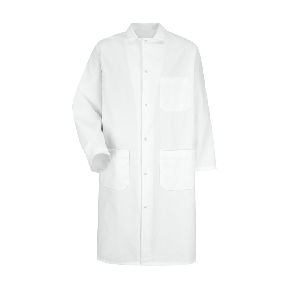 Snap Front Closure White Food Processing Coat