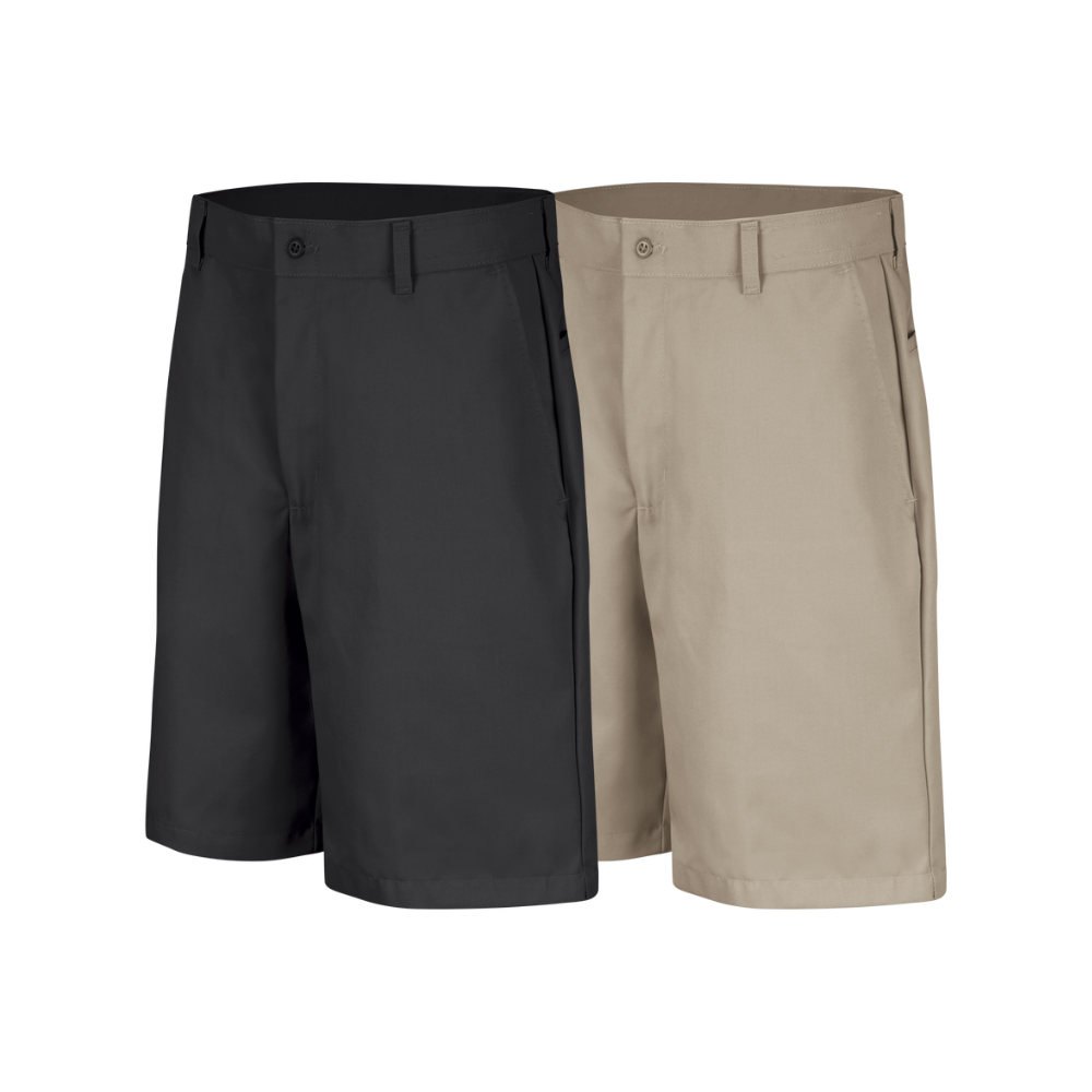 Plain & Pleated shorts. Black and Khaki.