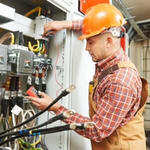 electrician testing wires